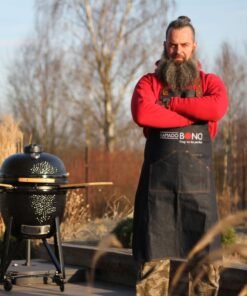 Kamado BONO denim apron with natural leather