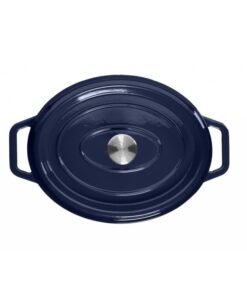 Alternative view of Grand Feu oval casserole pot with lid blue 5.6L