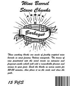 Wine barrel stave smoking chunks 15pcs