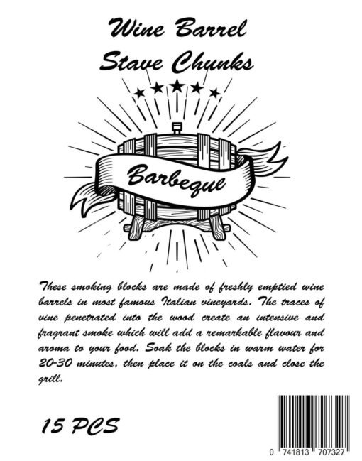 Wine barrel stave smoking chunks 15pcs