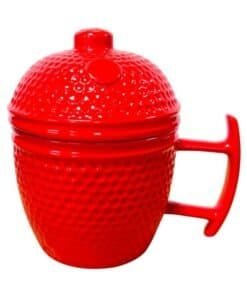 Ceramic Black Kamado Cup Red